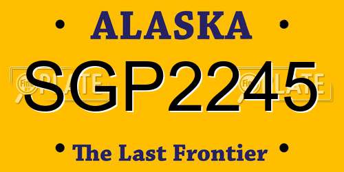 SGP2245 Alaska License Plate