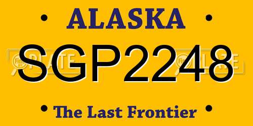 SGP2248 Alaska License Plate