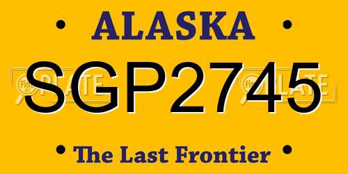 SGP2745 Alaska License Plate