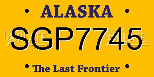 SGP7745 Alaska License Plate