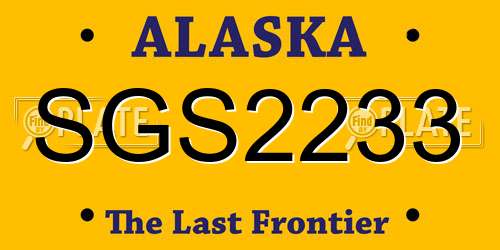 SGS2233 Alaska License Plate