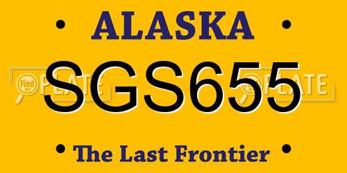 SGS655 Alaska License Plate