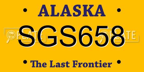 SGS658 Alaska License Plate