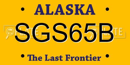 SGS65B Alaska License Plate