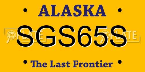 SGS65S Alaska License Plate