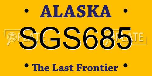 SGS685 Alaska License Plate