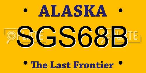 SGS68B Alaska License Plate