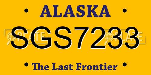 SGS7233 Alaska License Plate