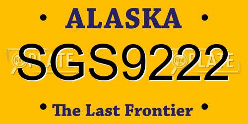 SGS9222 Alaska License Plate