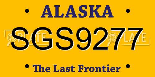 SGS9277 Alaska License Plate