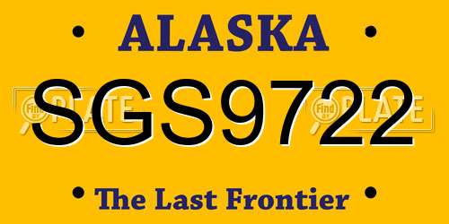 SGS9722 Alaska License Plate