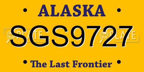 SGS9727 Alaska License Plate