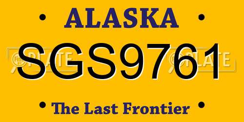 SGS9761 Alaska License Plate