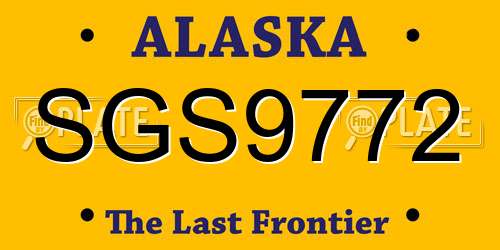 SGS9772 Alaska License Plate