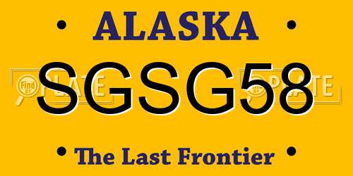 SGSG58 Alaska License Plate