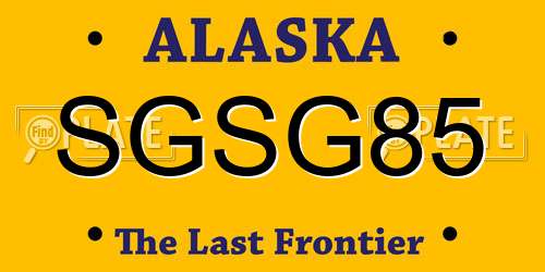 SGSG85 Alaska License Plate