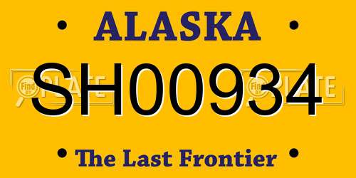SH00934 Alaska License Plate