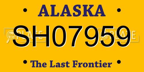 SH07959 Alaska License Plate