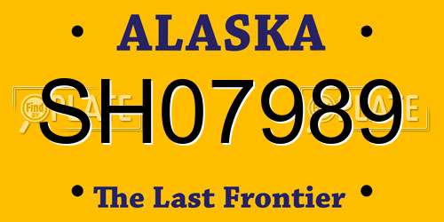 SH07989 Alaska License Plate