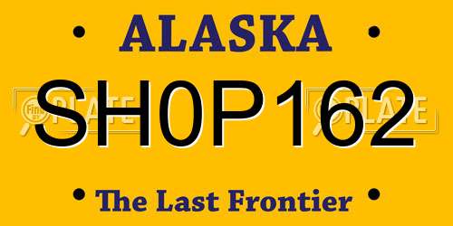 SH0P162 Alaska License Plate