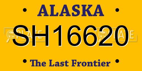 SH16620 Alaska License Plate