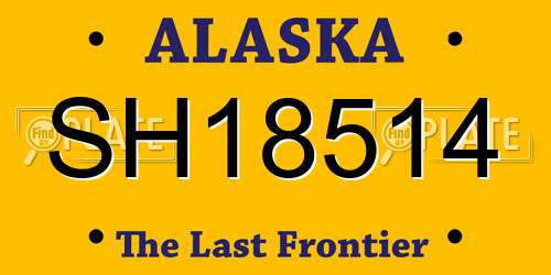 SH18514 Alaska License Plate