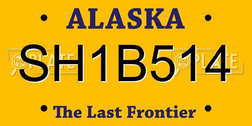 SH1B514 Alaska License Plate