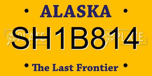SH1B814 Alaska License Plate