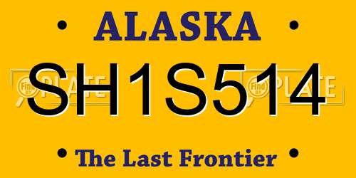 SH1S514 Alaska License Plate