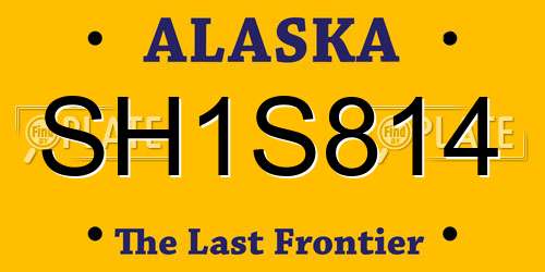 SH1S814 Alaska License Plate