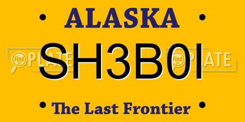 SH3B0I Alaska License Plate