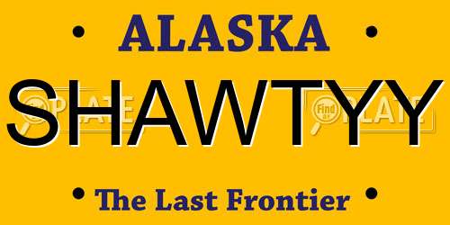 SHAWTYY Alaska License Plate