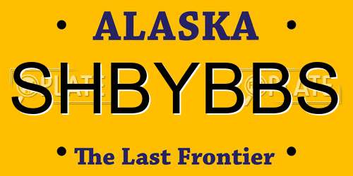 SHBYBBS Alaska License Plate