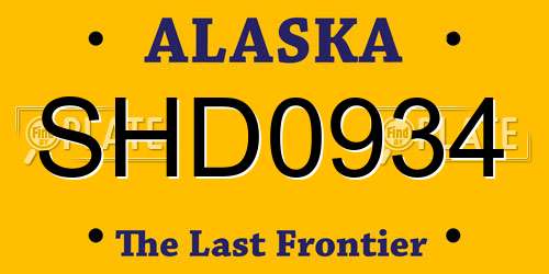 SHD0934 Alaska License Plate