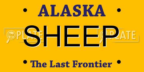 SHEEP Alaska License Plate