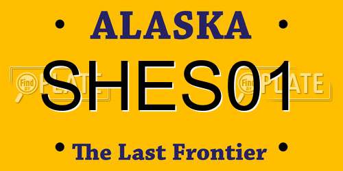 SHES01 Alaska License Plate