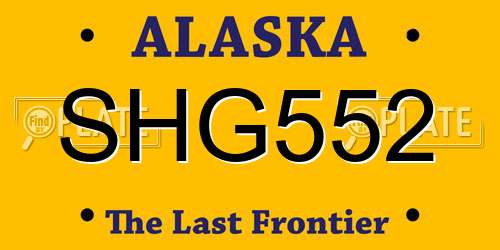 SHG552 Alaska License Plate
