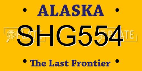 SHG554 Alaska License Plate