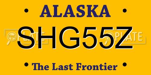SHG55Z Alaska License Plate