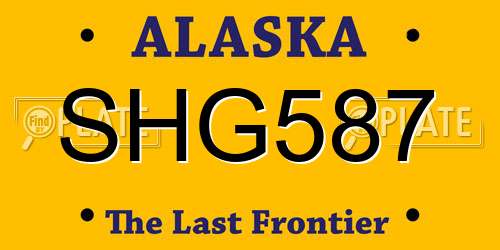 SHG587 Alaska License Plate