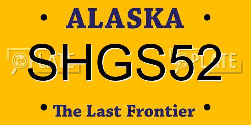 SHGS52 Alaska License Plate