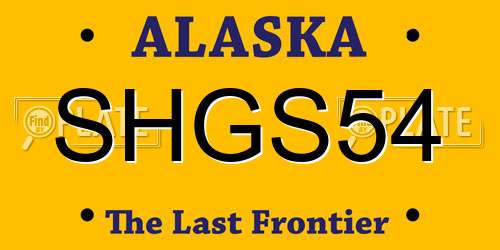 SHGS54 Alaska License Plate