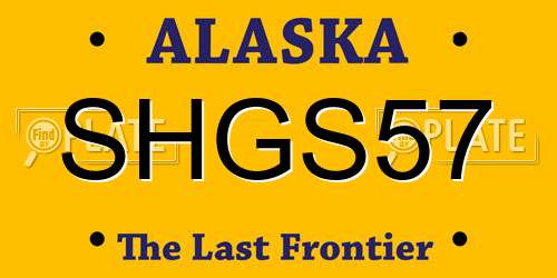 SHGS57 Alaska License Plate