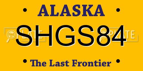SHGS84 Alaska License Plate
