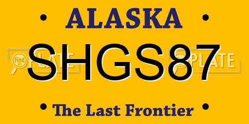 SHGS87 Alaska License Plate