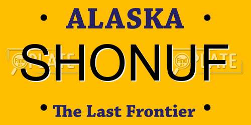 SHONUF Alaska License Plate