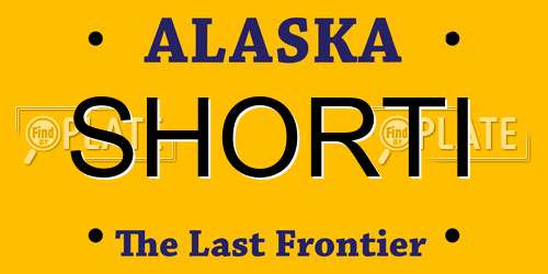 SHORTI Alaska License Plate