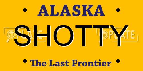 SHOTTY Alaska License Plate