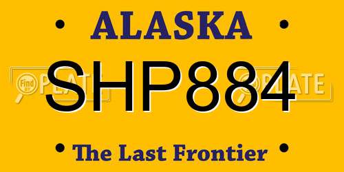SHP884 Alaska License Plate