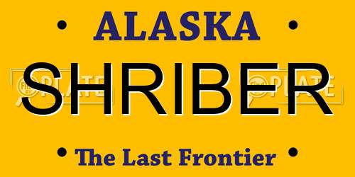 SHRIBER Alaska License Plate
